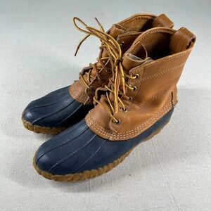 Vintage L.L. Bean Duck Boots Womens 8 Maine Hunting Shoe Ankle Lace Up Leather
